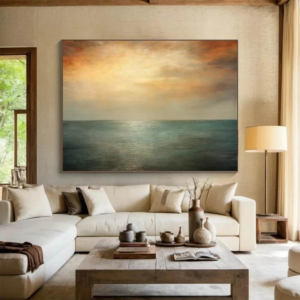 Office Original Coastal Living Bedroom Canvas Artwork 4XO0D